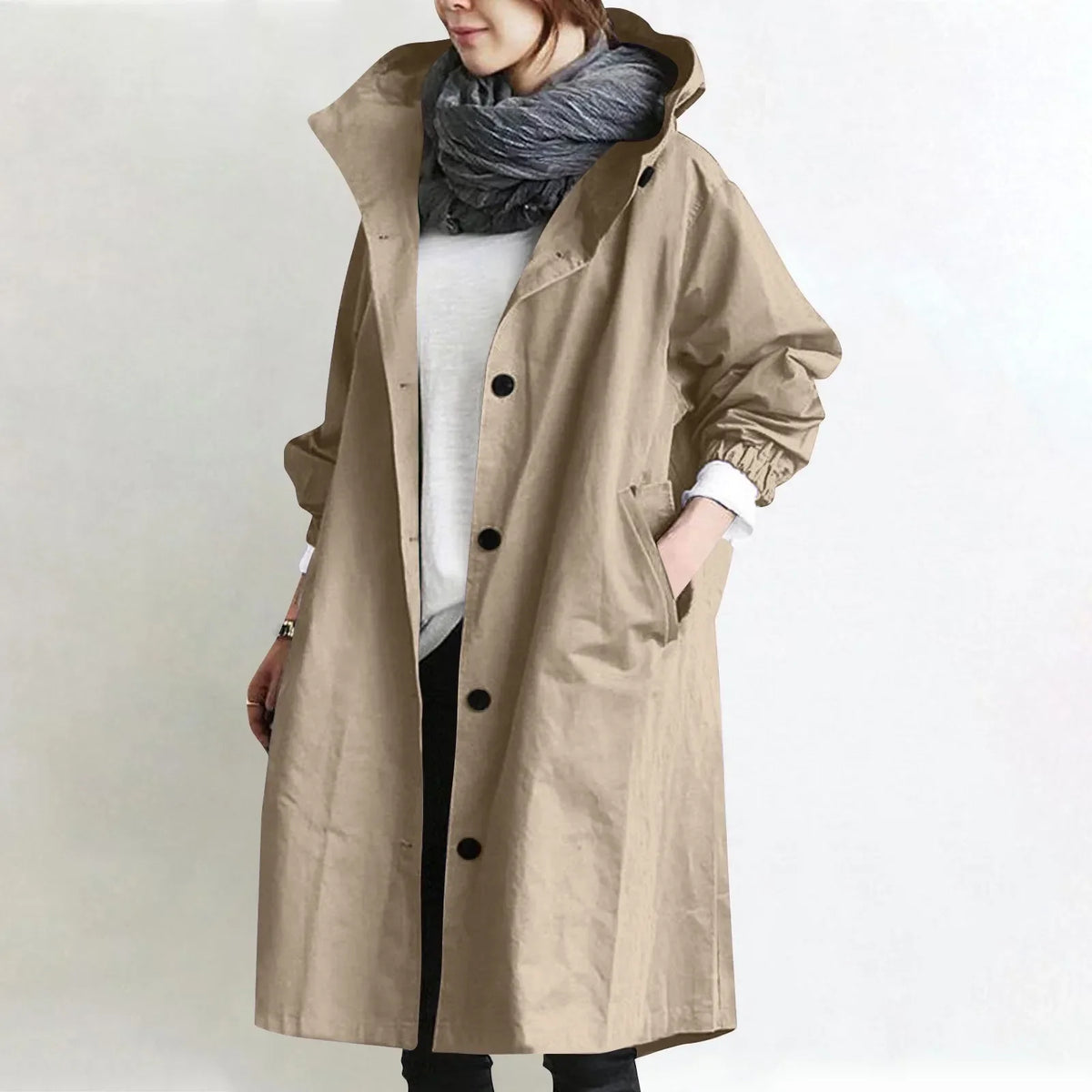 Claudia | Women Hooded Button Jacket