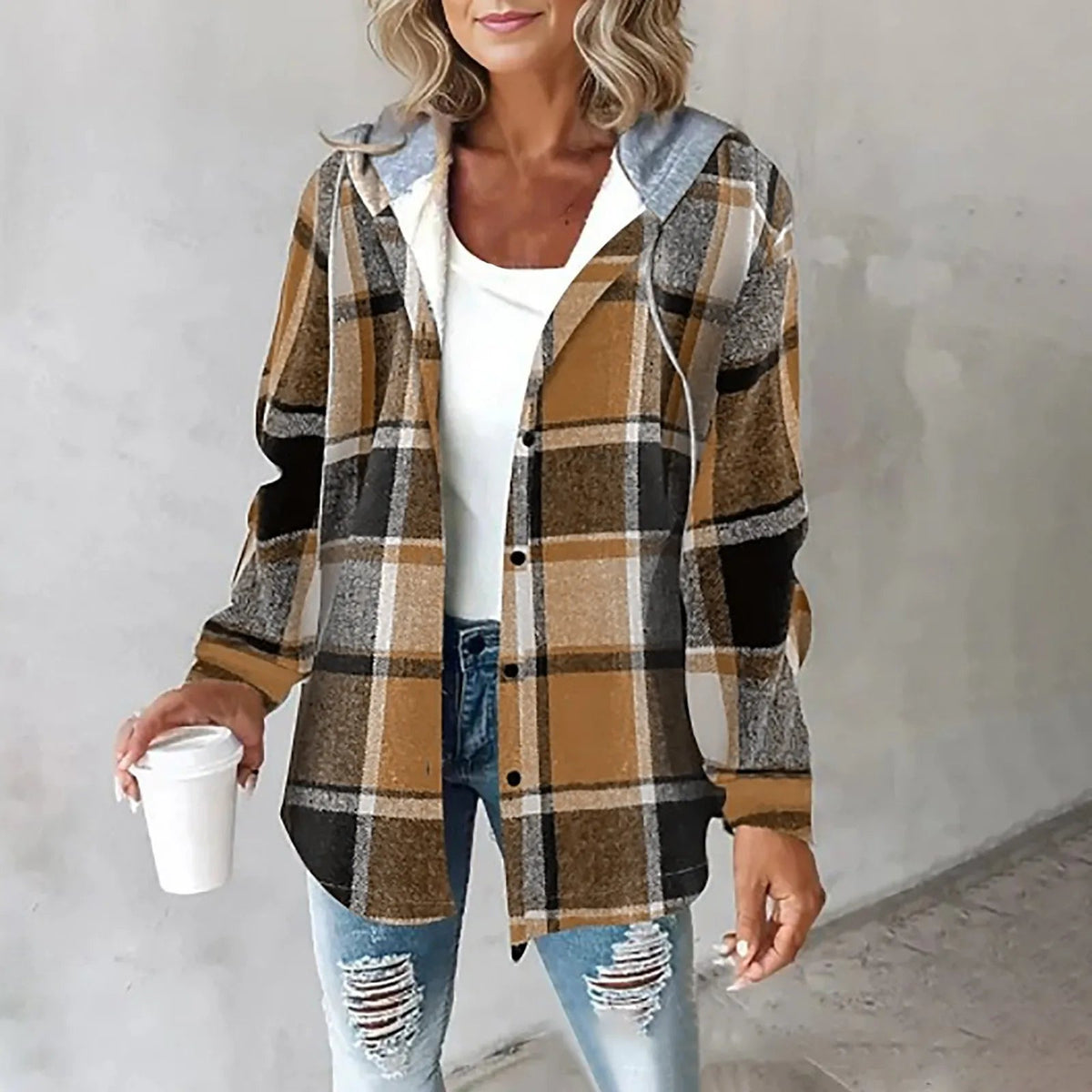 Beatrix | Women Plaid Hooded Jacket