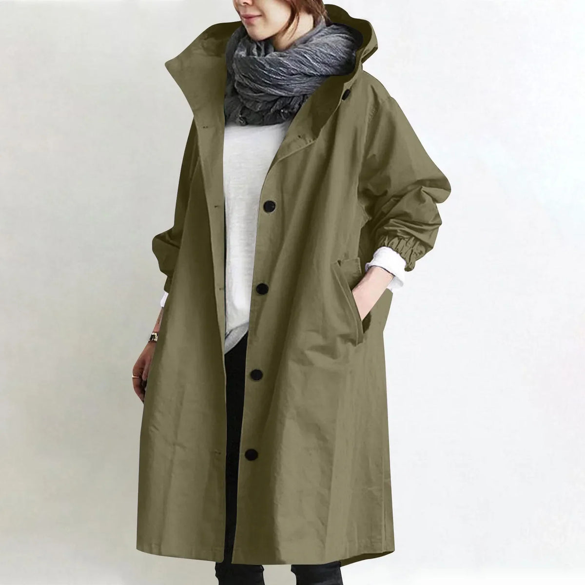 Claudia | Women Hooded Button Jacket