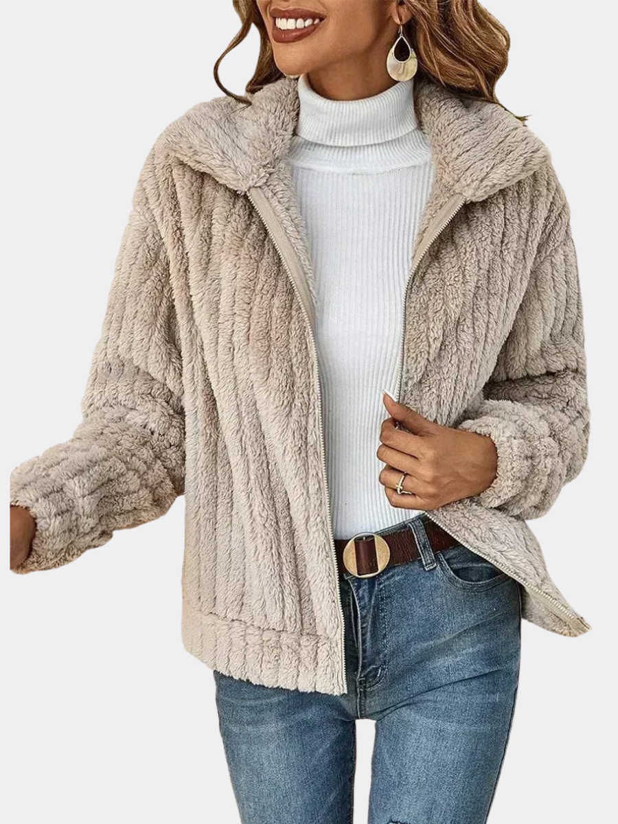 Harper | Women Hooded Full Zip Textured Jacket