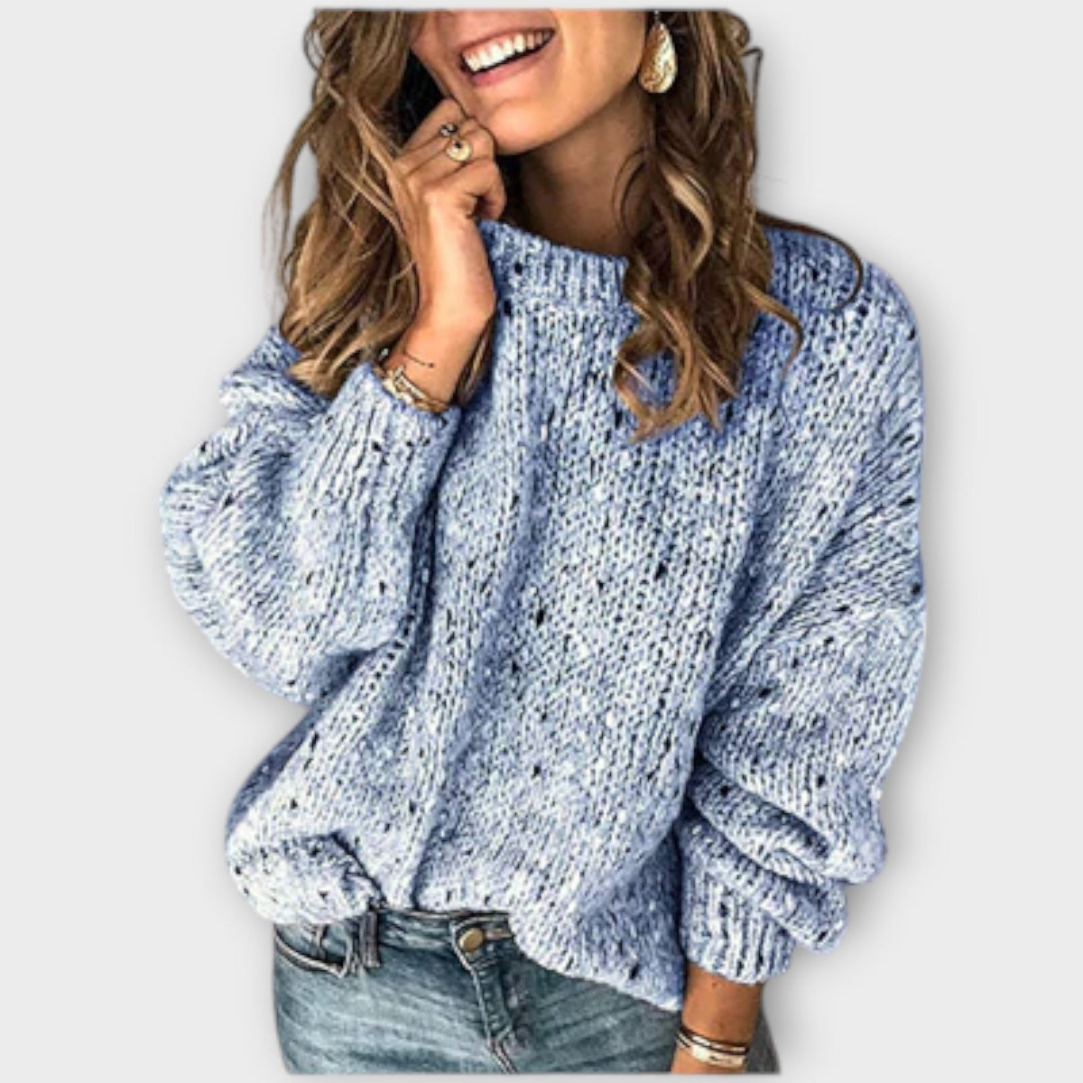 Katie | Flecked Knit Crew Neck Sweater