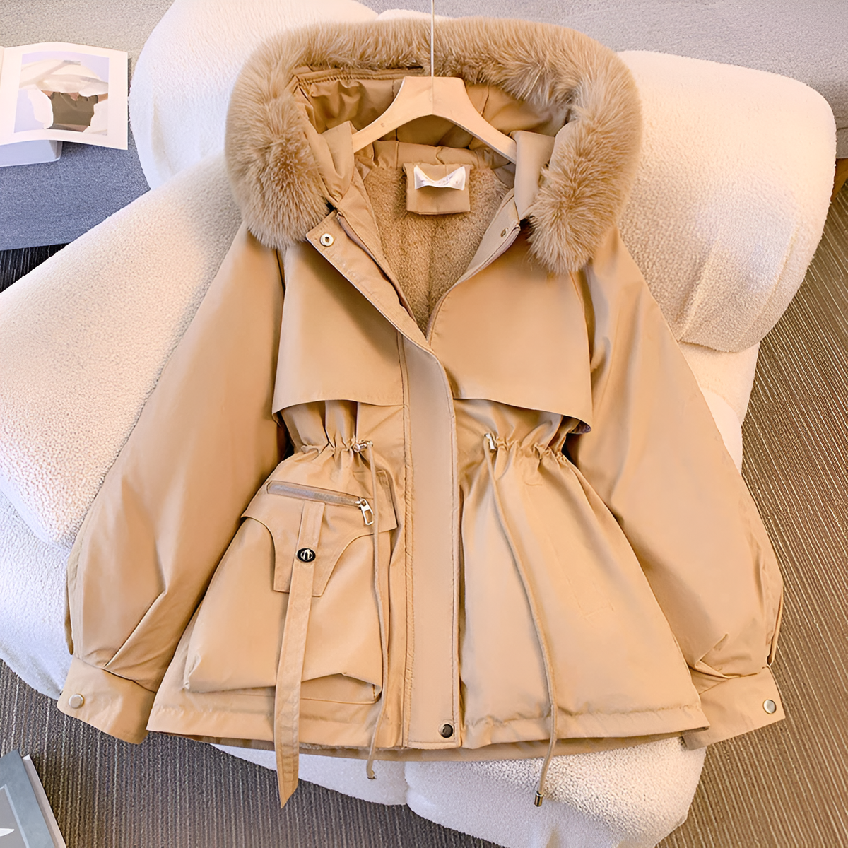 Miriam | Faux Fur Hooded Drawstring Parka