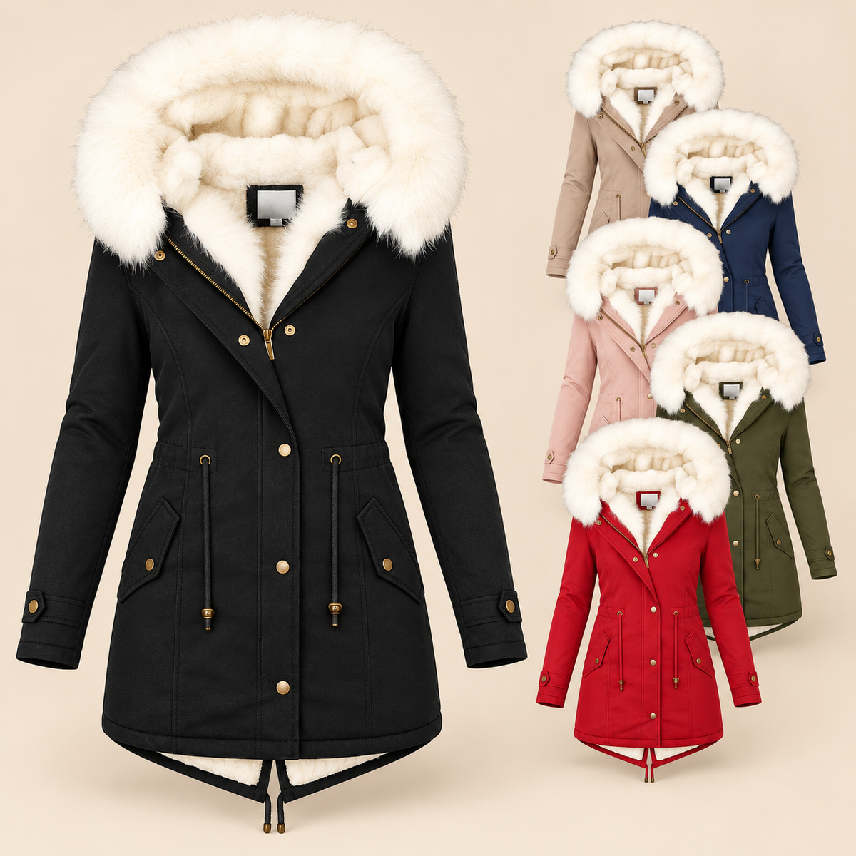 Mabel | Faux Fur Hooded Parka Jacket
