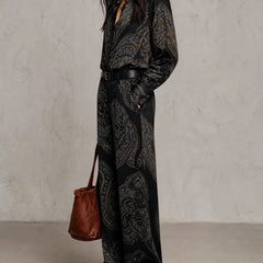 Verena paisley two-piece set in Black, styled look