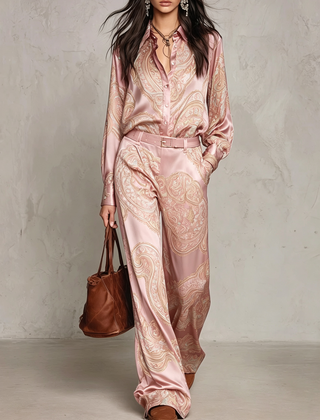 Verena paisley two-piece set in Pink