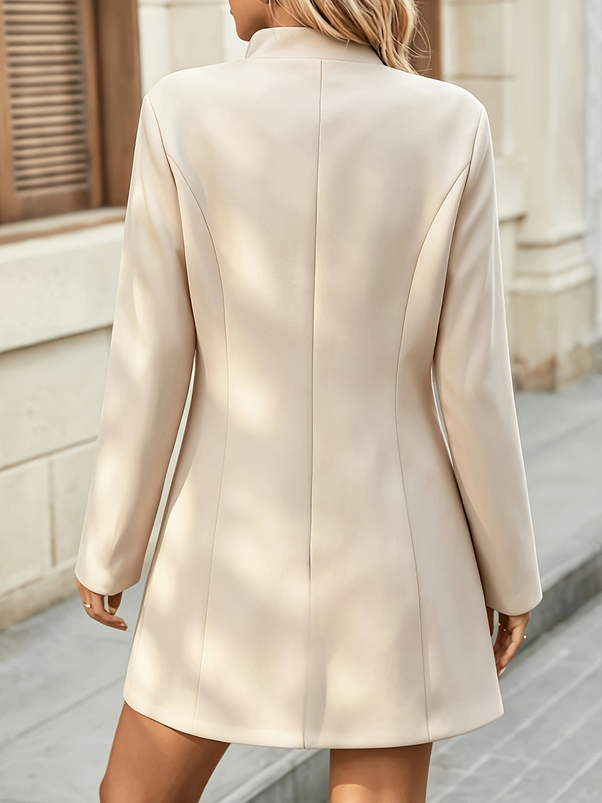 Eleanor | Women Stand Collar Button Front Longline Jacket