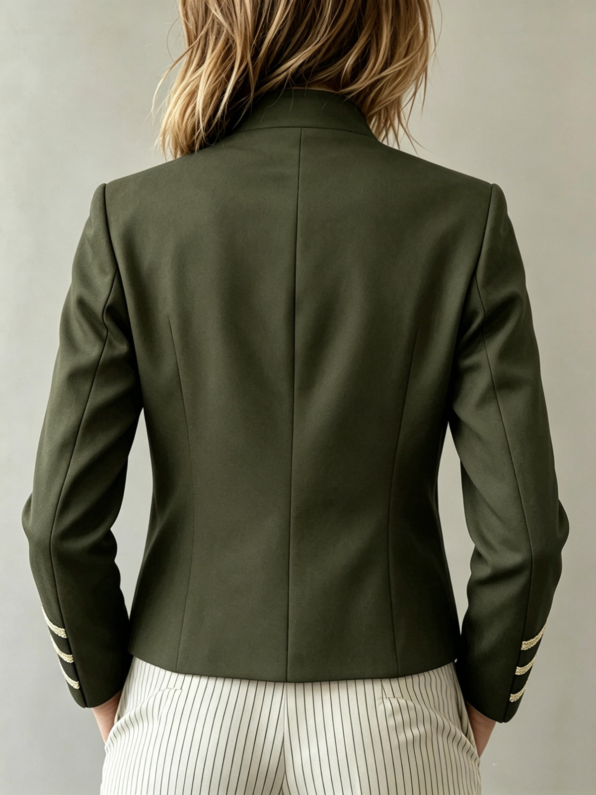 Isla | Women Military Style Gold Button Detail Blazer