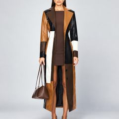 Imelda long patchwork coat