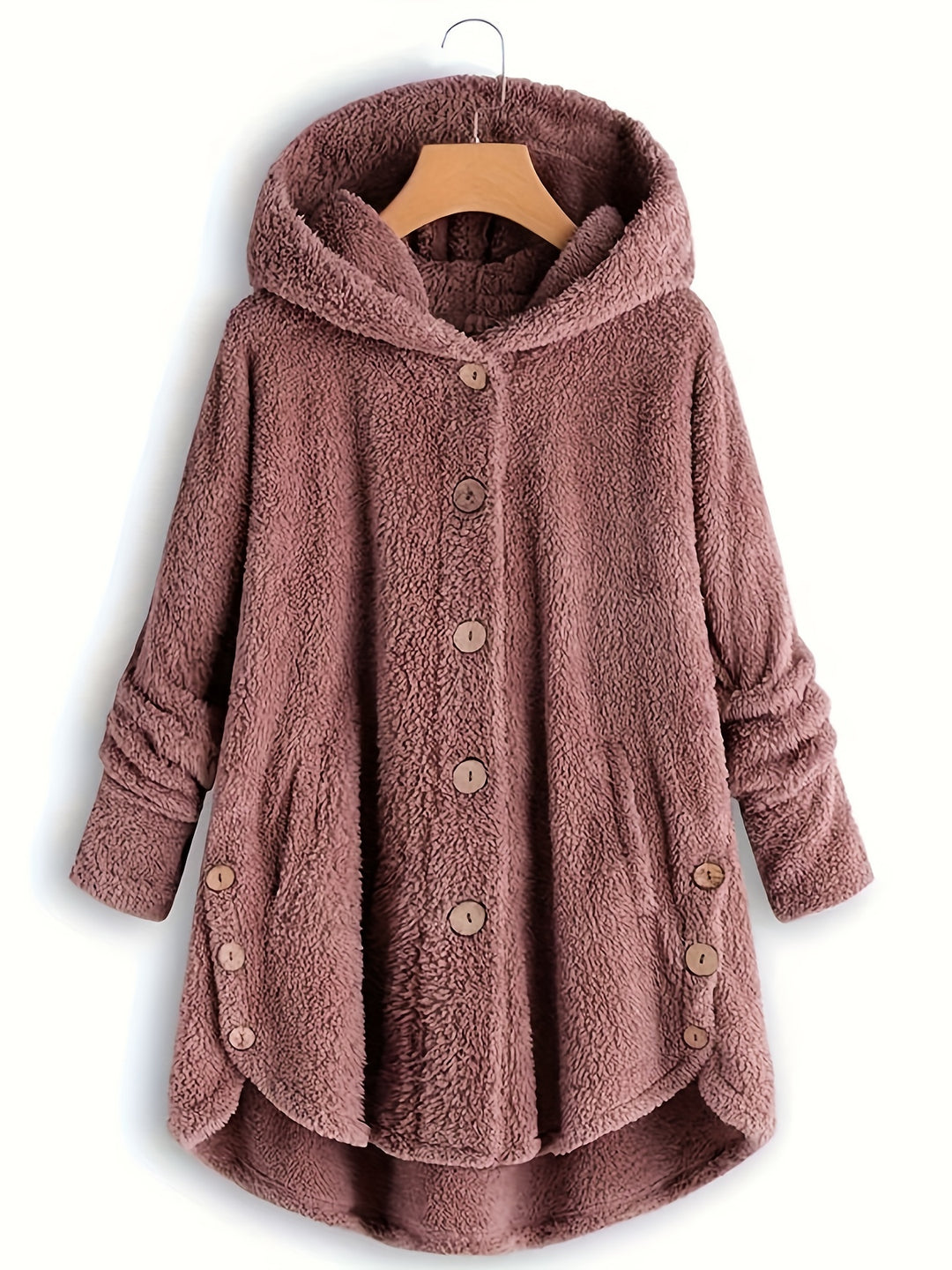 Helen | Cozy Hooded Fleece Cardigan