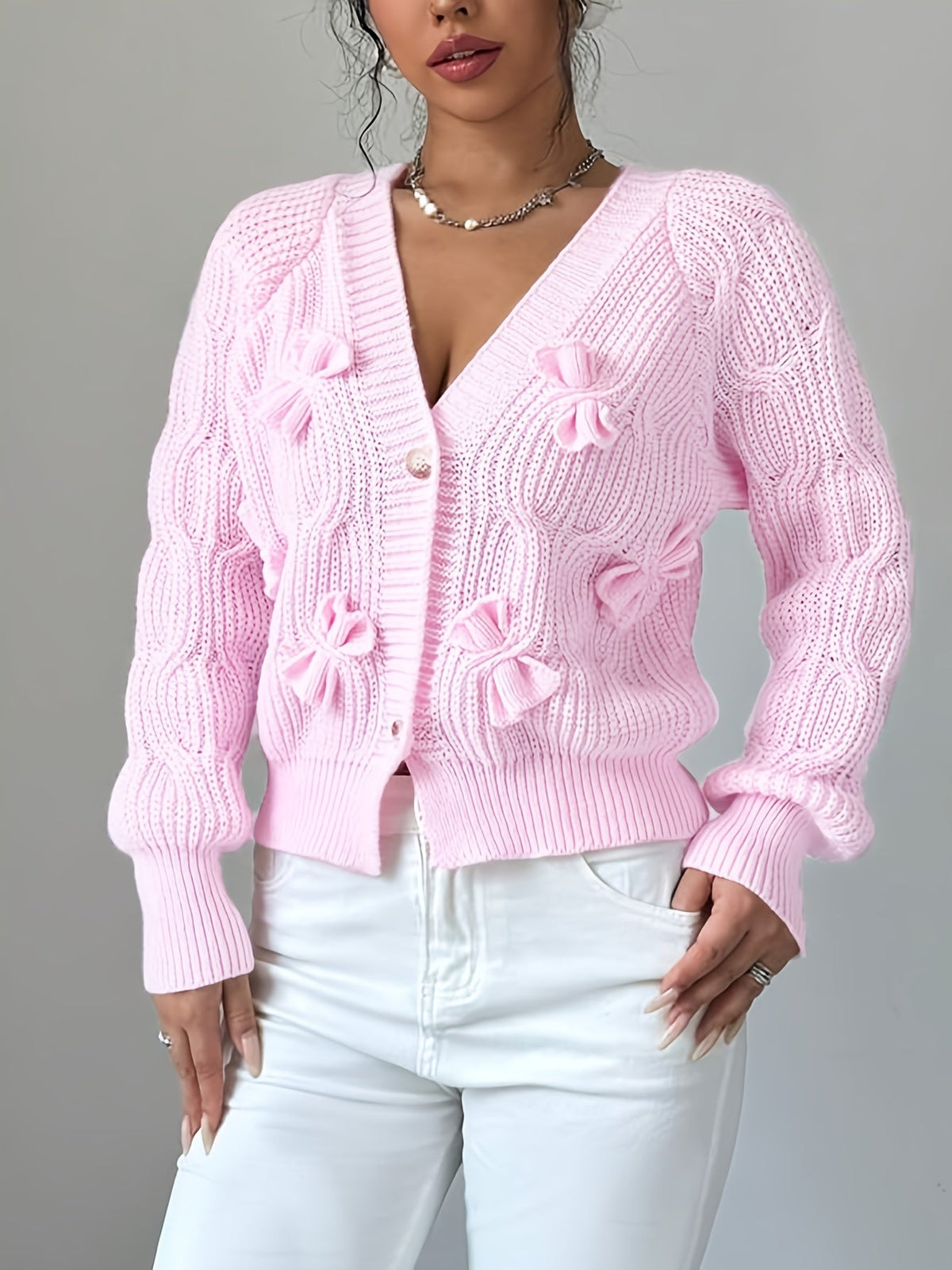Henrietta | Bow Detail Button Cardigan
