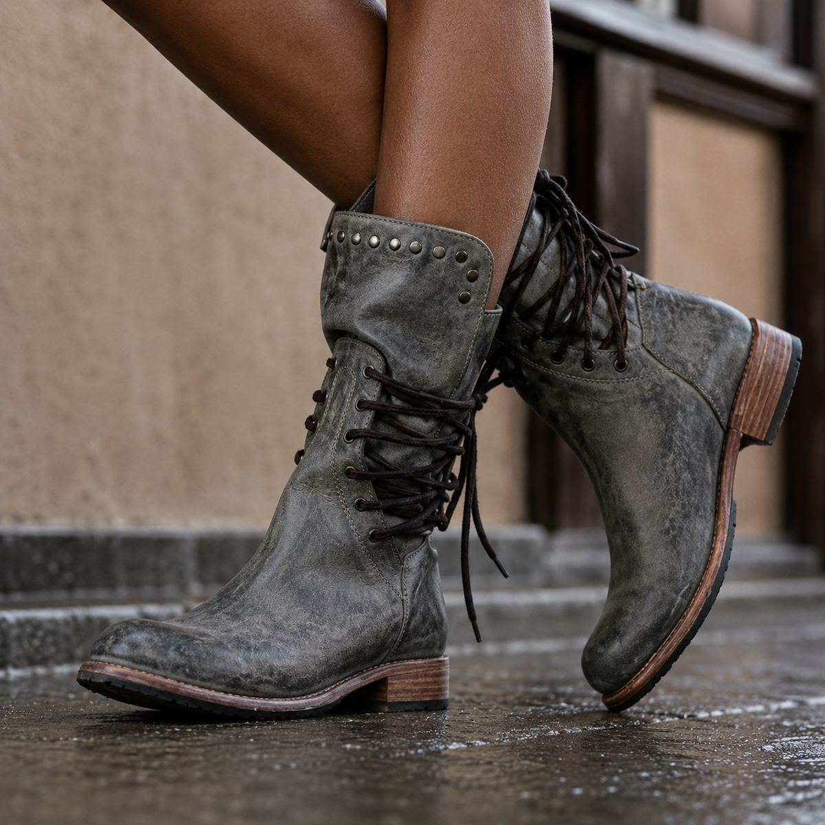 Cassidy | Vintage Lace Up Boots