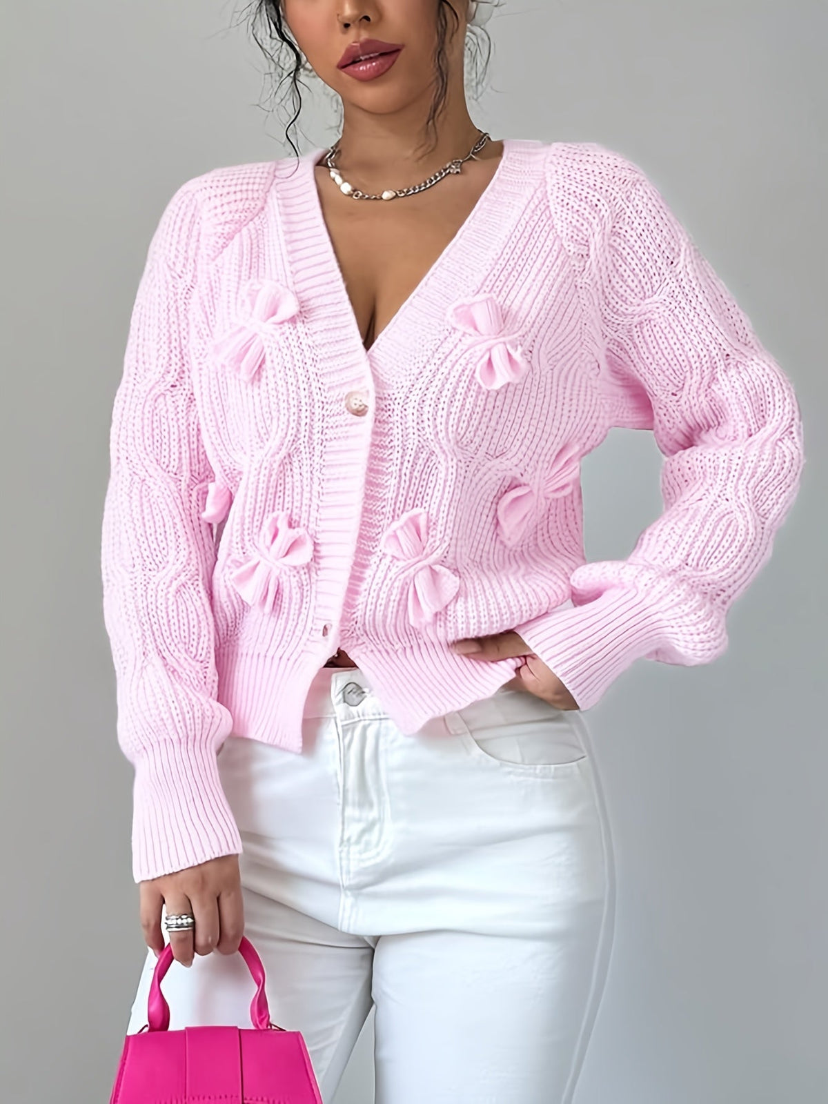 Henrietta | Bow Detail Button Cardigan