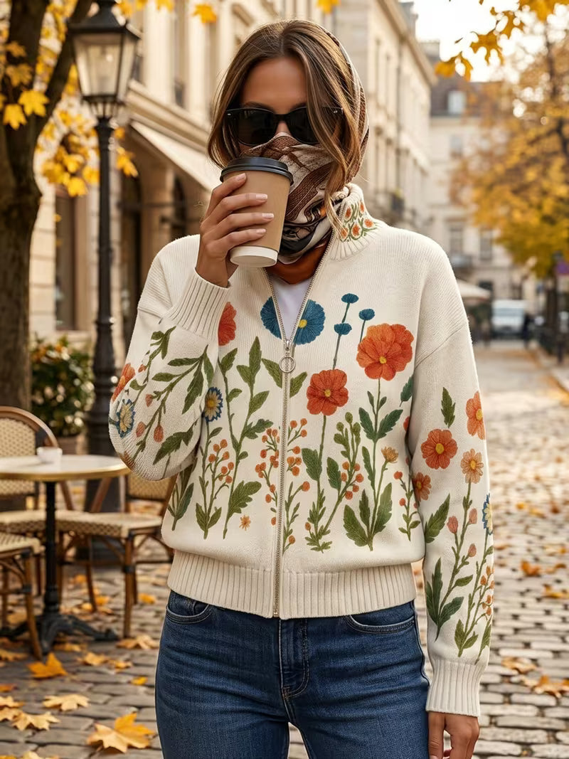 Primrose | Wildflower Zip Cardigan – product view 2
