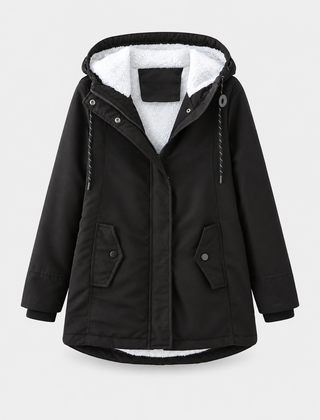 Meredith | Hooded Zip Front Coat – product view 1