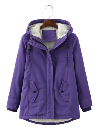 Meredith | Hooded Zip Front Coat – product view 3
