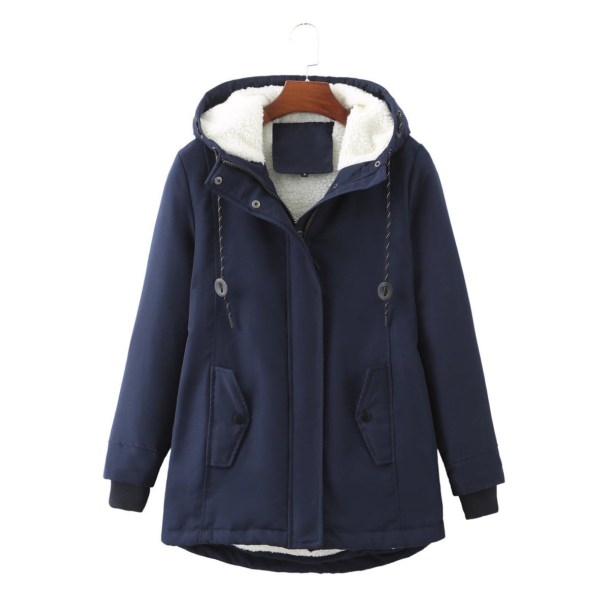 Meredith | Hooded Zip Front Coat – product view 5