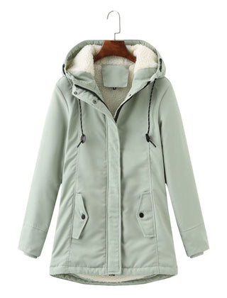 Meredith | Hooded Zip Front Coat – product view 9