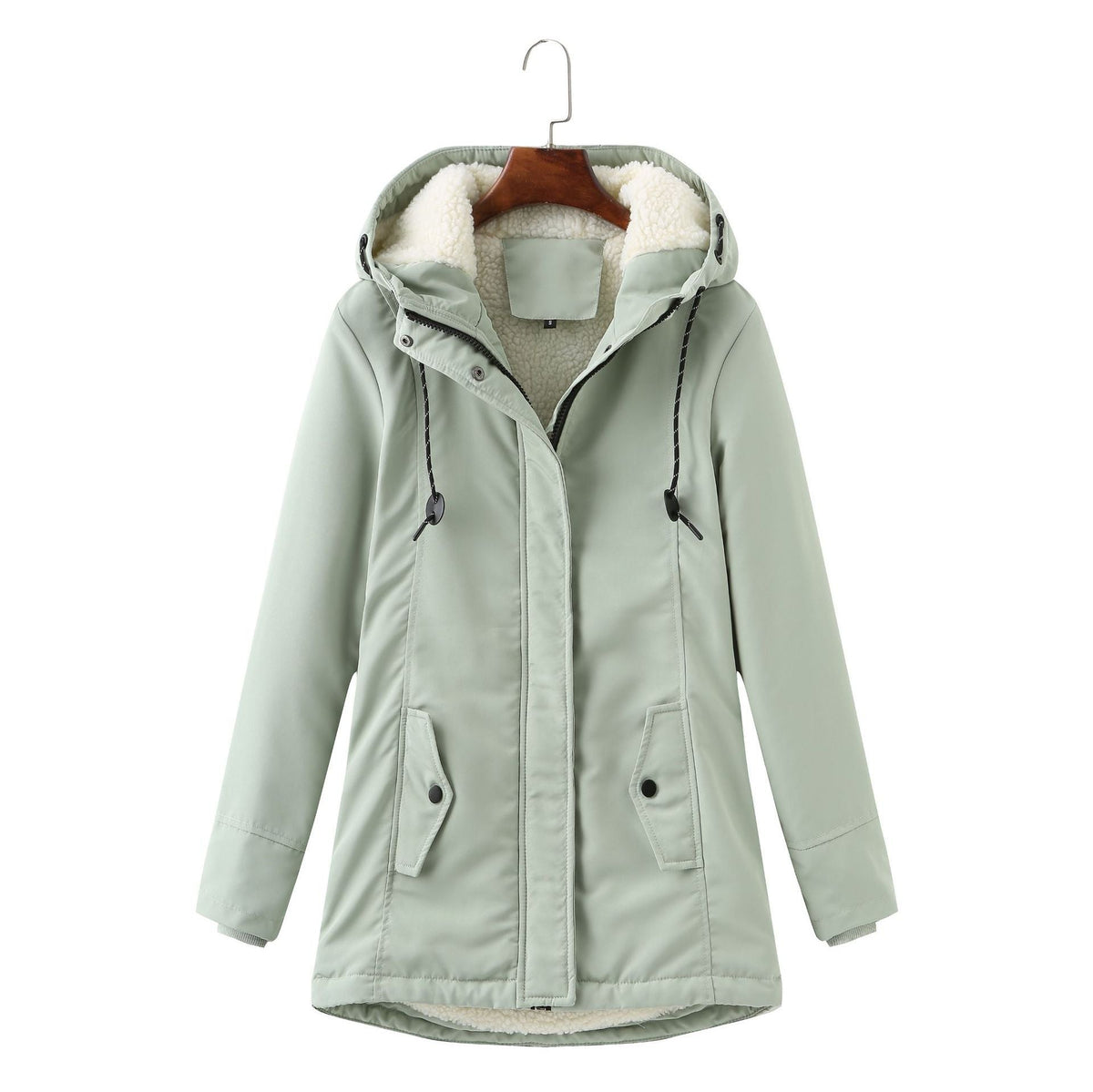 Meredith | Hooded Zip Front Coat – product view 9