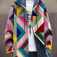 Elspeth | Geometric Hooded Cardigan - Multicolour