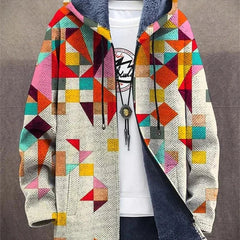 Elspeth | Geometric Hooded Cardigan - Multicolour 2
