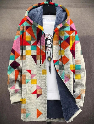 Elspeth | Geometric Hooded Cardigan - Multicolour 2