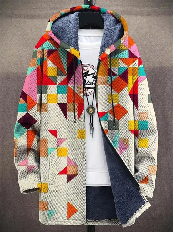 Elspeth | Geometric Hooded Cardigan - Multicolour 2