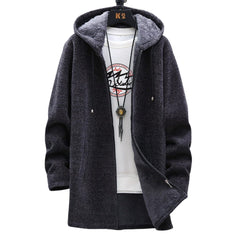 Longline Zip Hoodie in Dark Grey