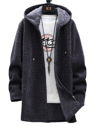 Longline Zip Hoodie in Dark Grey