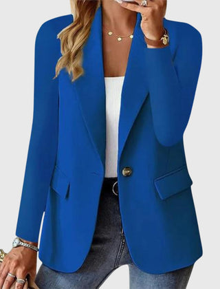 Single-Button Tailored Blazer in Blue