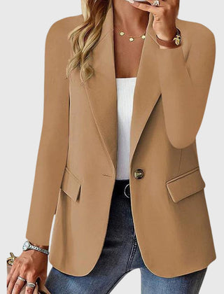 Single-Button Tailored Blazer in Brown