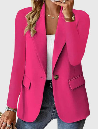 Single-Button Tailored Blazer in Pink