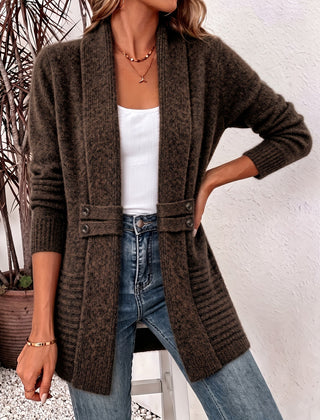 Cora open-front cardigan in Brown