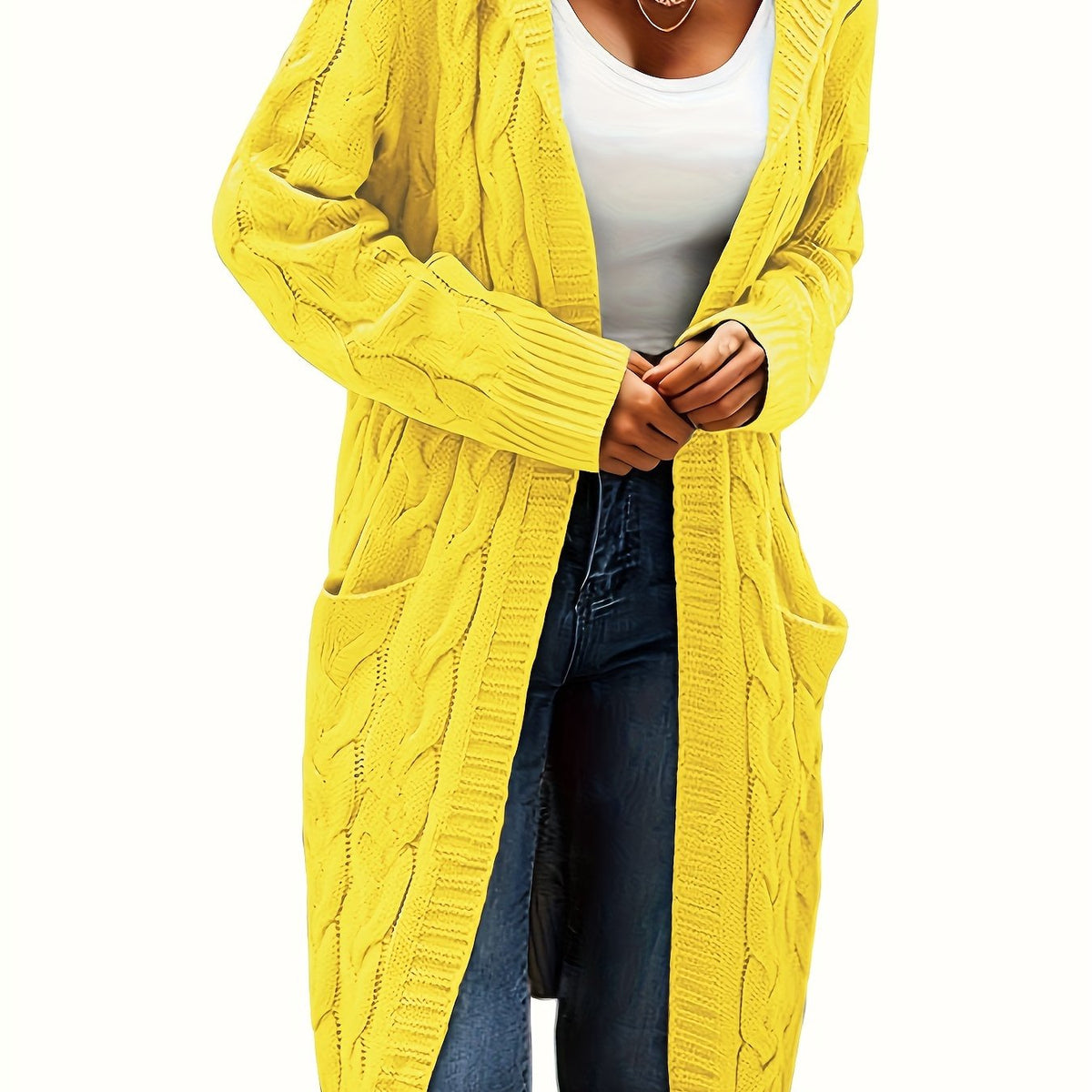 Tamsin | Longline Cable Knit Cardigan