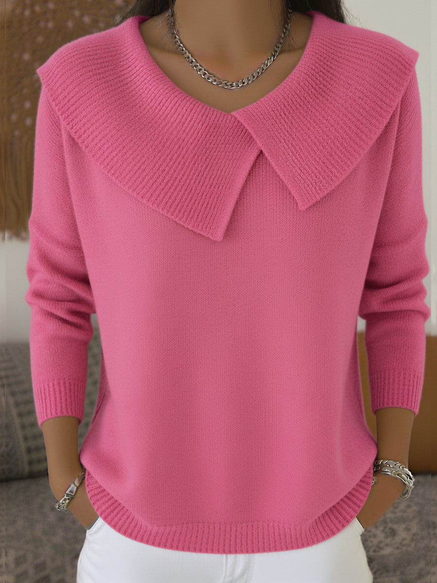 Margot | Women Wide Collar Ribbed Knit Cardigan