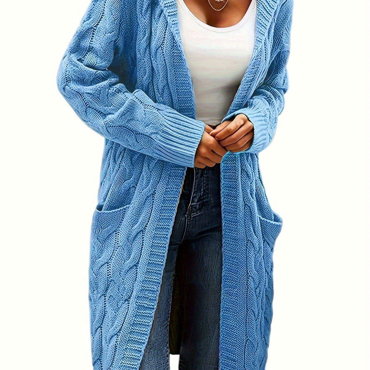 Tamsin | Longline Cable Knit Cardigan