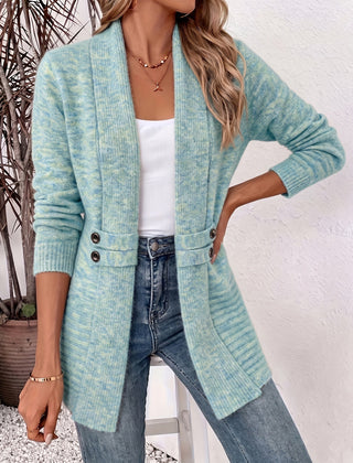 Cora open-front cardigan in Blue