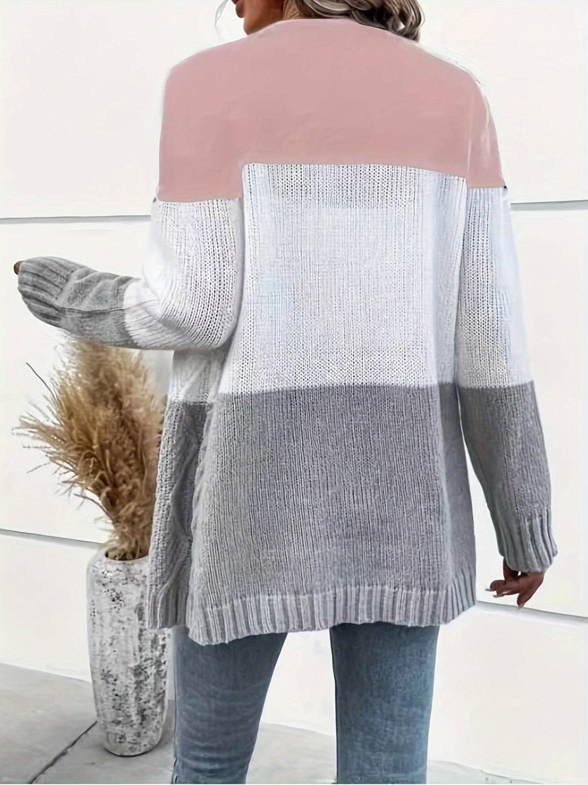 Diana | Women Color Block Button Front Textured Cardigan