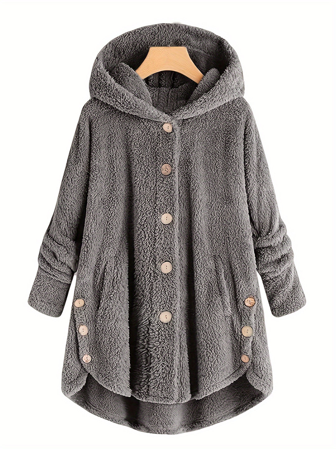 Helen | Cozy Hooded Fleece Cardigan