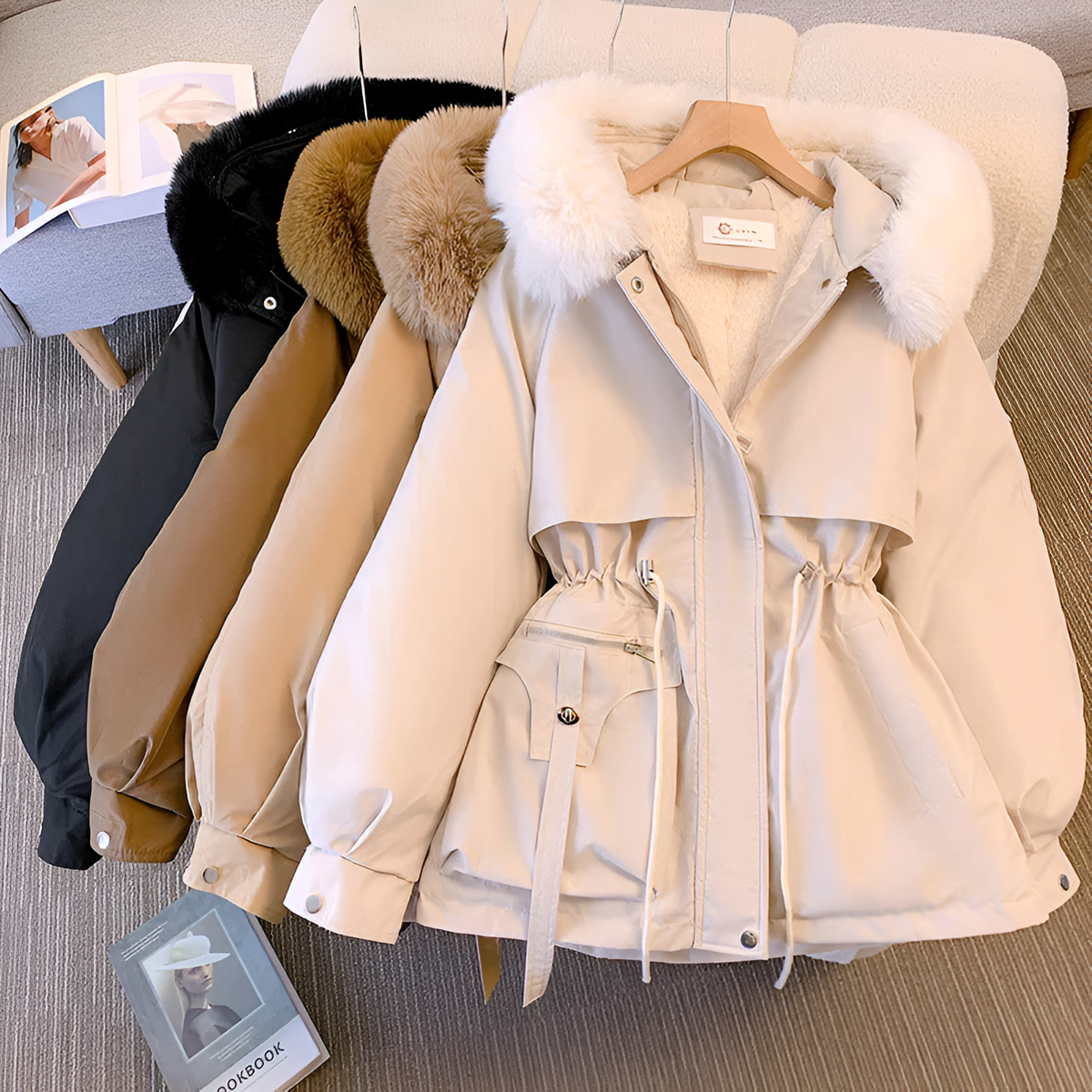 Miriam | Faux Fur Hooded Drawstring Parka