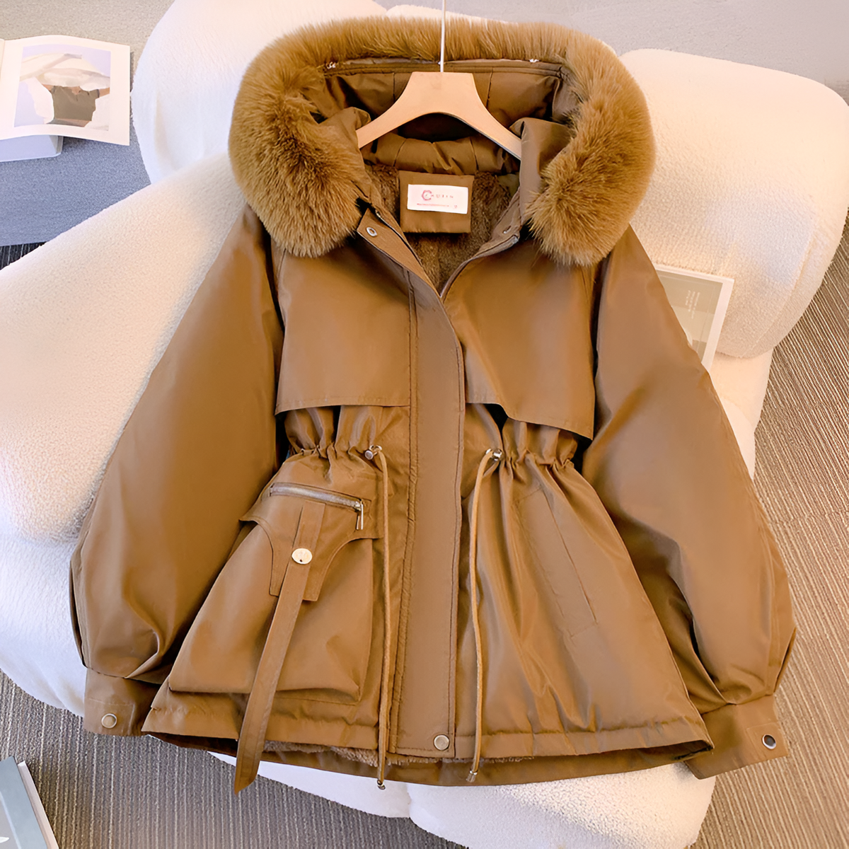 Miriam | Faux Fur Hooded Drawstring Parka