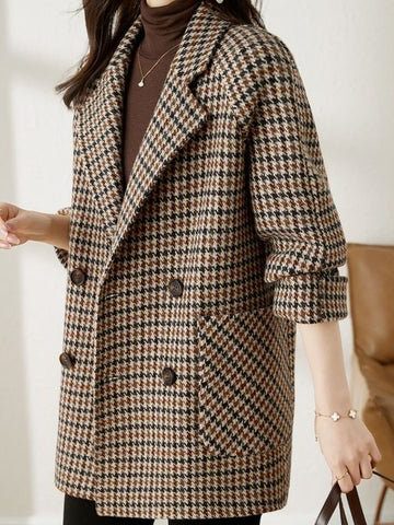 Faye | Houndstooth Double Breasted Blazer