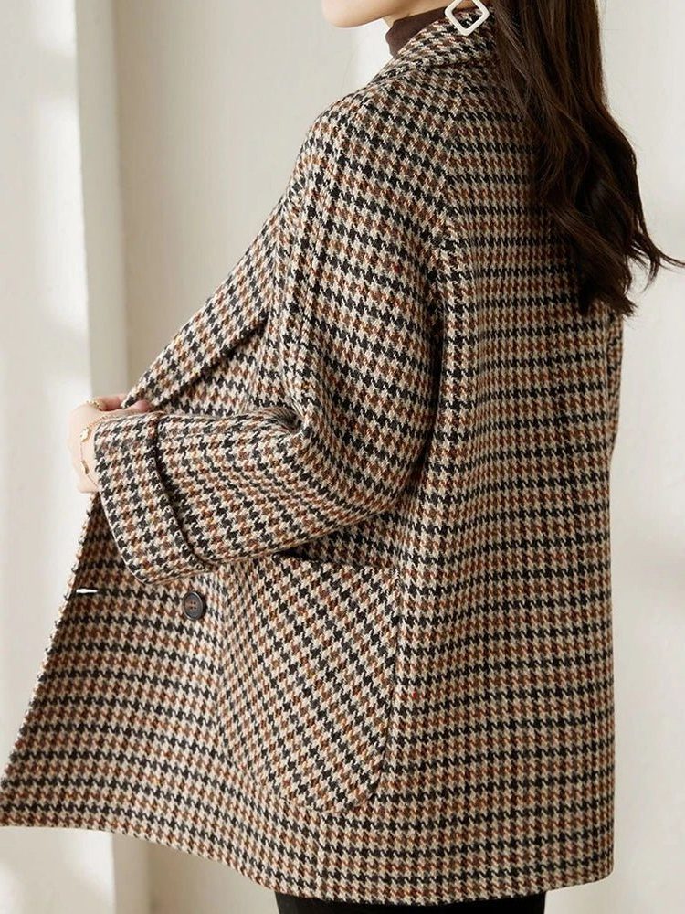 Faye | Houndstooth Double Breasted Blazer