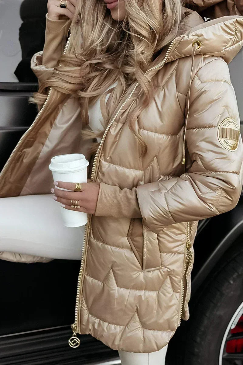 Gabriella | Women Hooded Quilted Longline Puffer Jacket