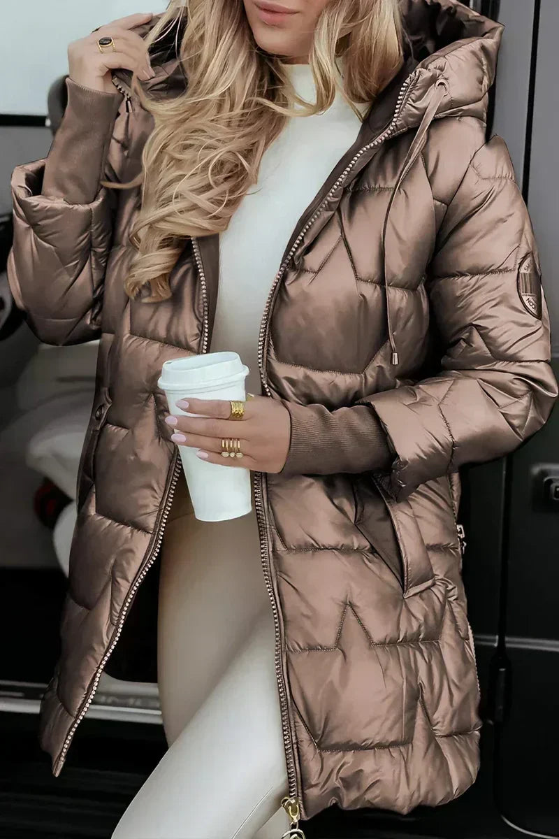 Gabriella | Women Hooded Quilted Longline Puffer Jacket