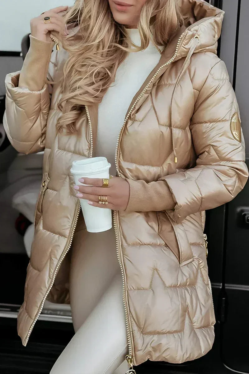 Gabriella | Women Hooded Quilted Longline Puffer Jacket