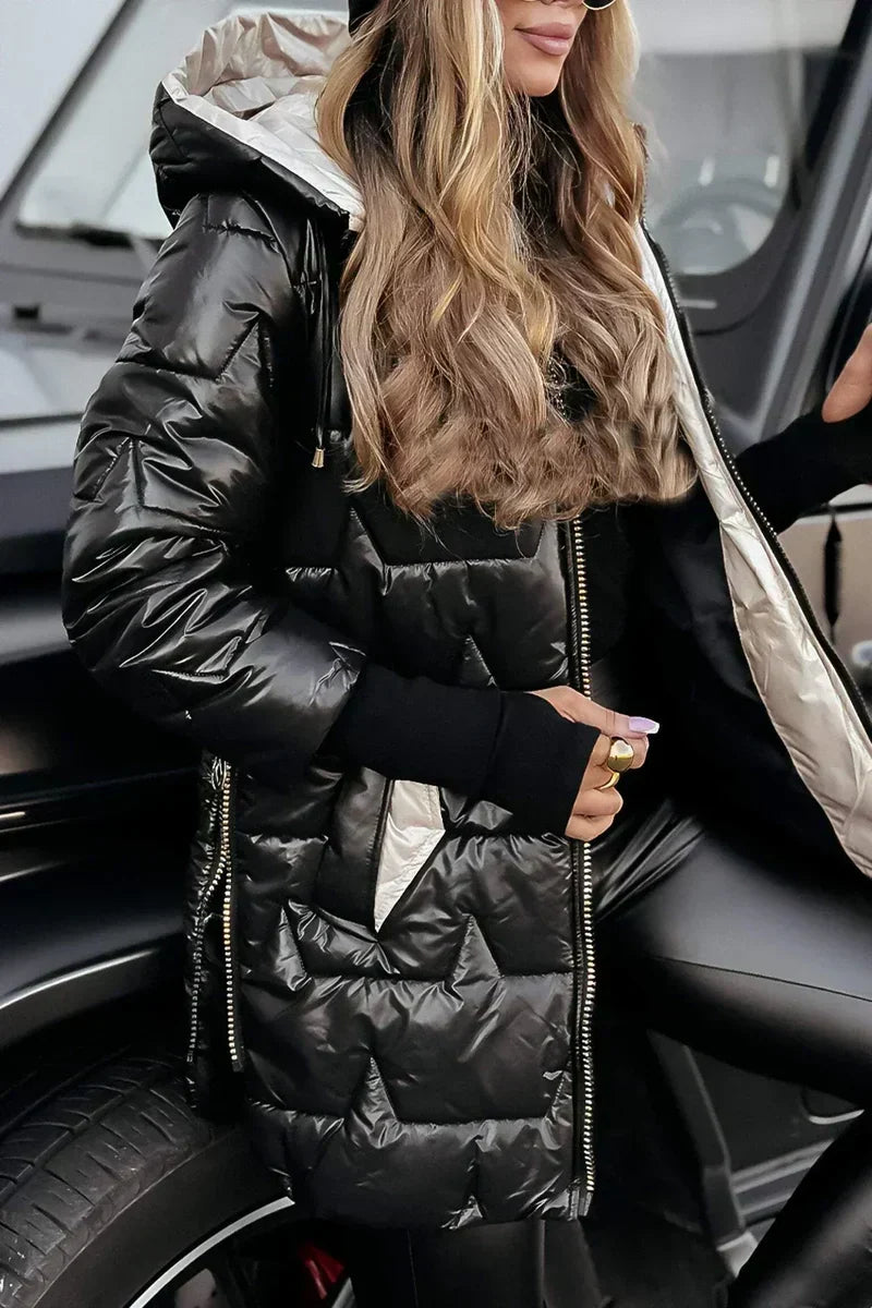 Gabriella | Women Hooded Quilted Longline Puffer Jacket