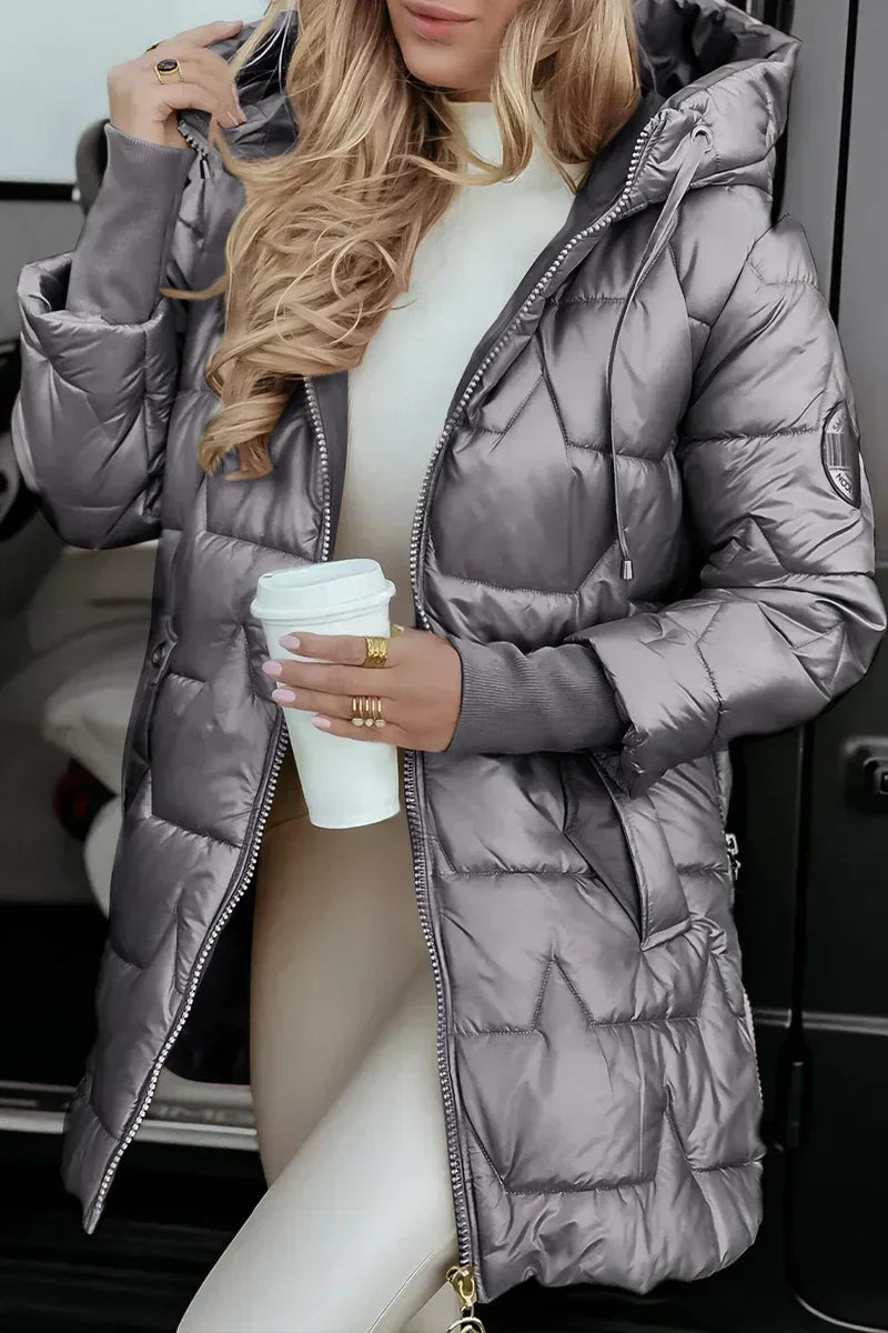 Gabriella | Women Hooded Quilted Longline Puffer Jacket