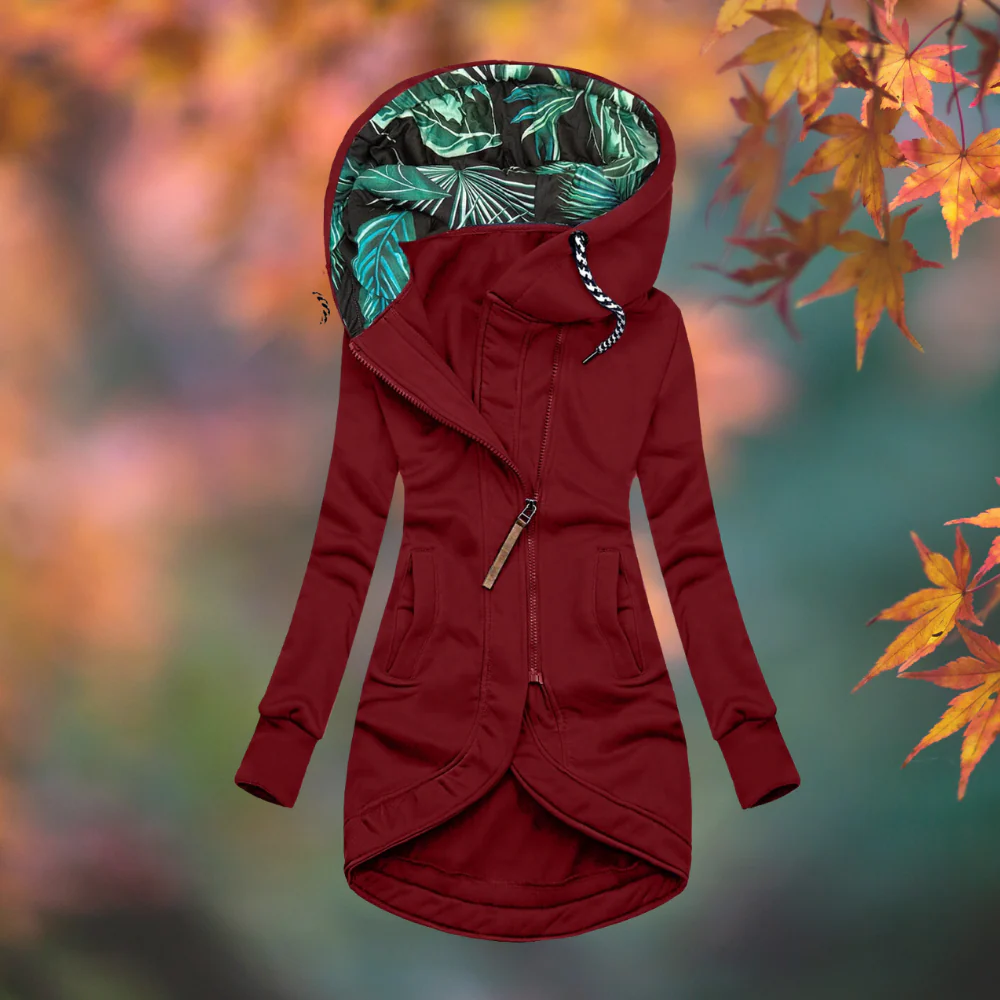Natalie | Women Hooded Full Zip Longline Parka Jacket