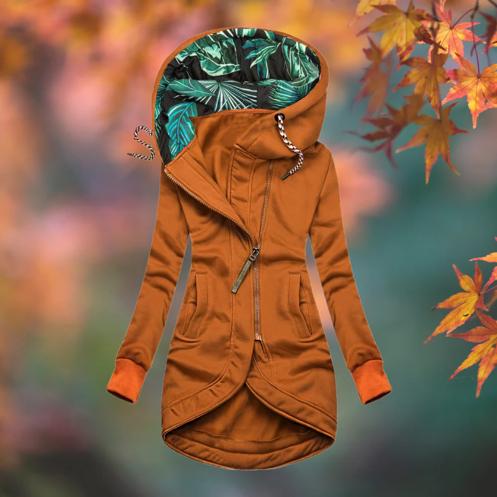 Natalie | Women Hooded Full Zip Longline Parka Jacket