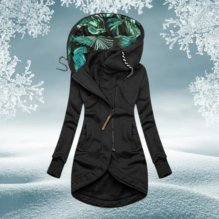 Natalie | Women Hooded Full Zip Longline Parka Jacket